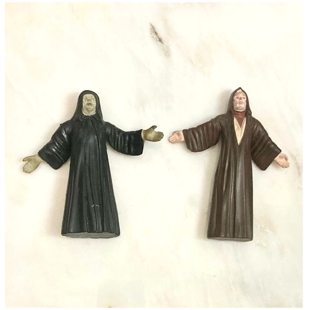 Star Wars Bend-Ems Action Figures, Just Toys 1993, Emperor Palpatine, Obi-Wan